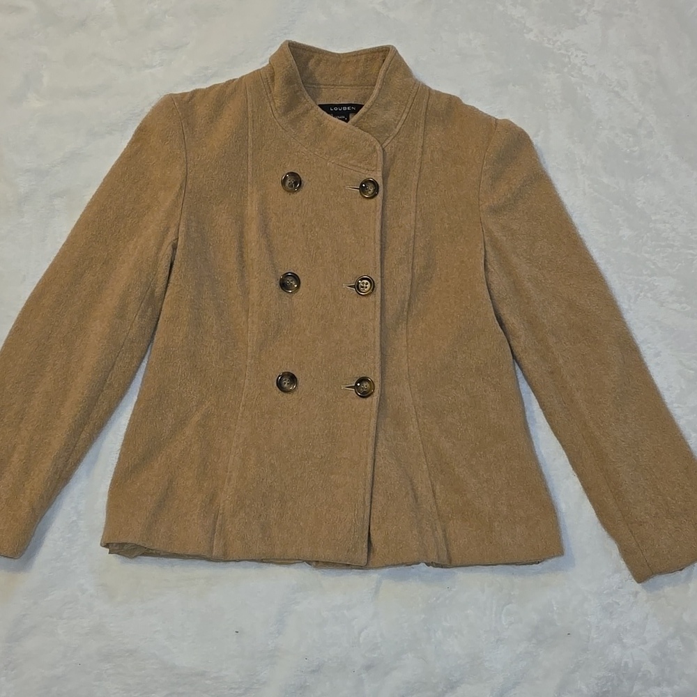 Louben Vintage Camel Hair Double-breasted Jacket, Size 6